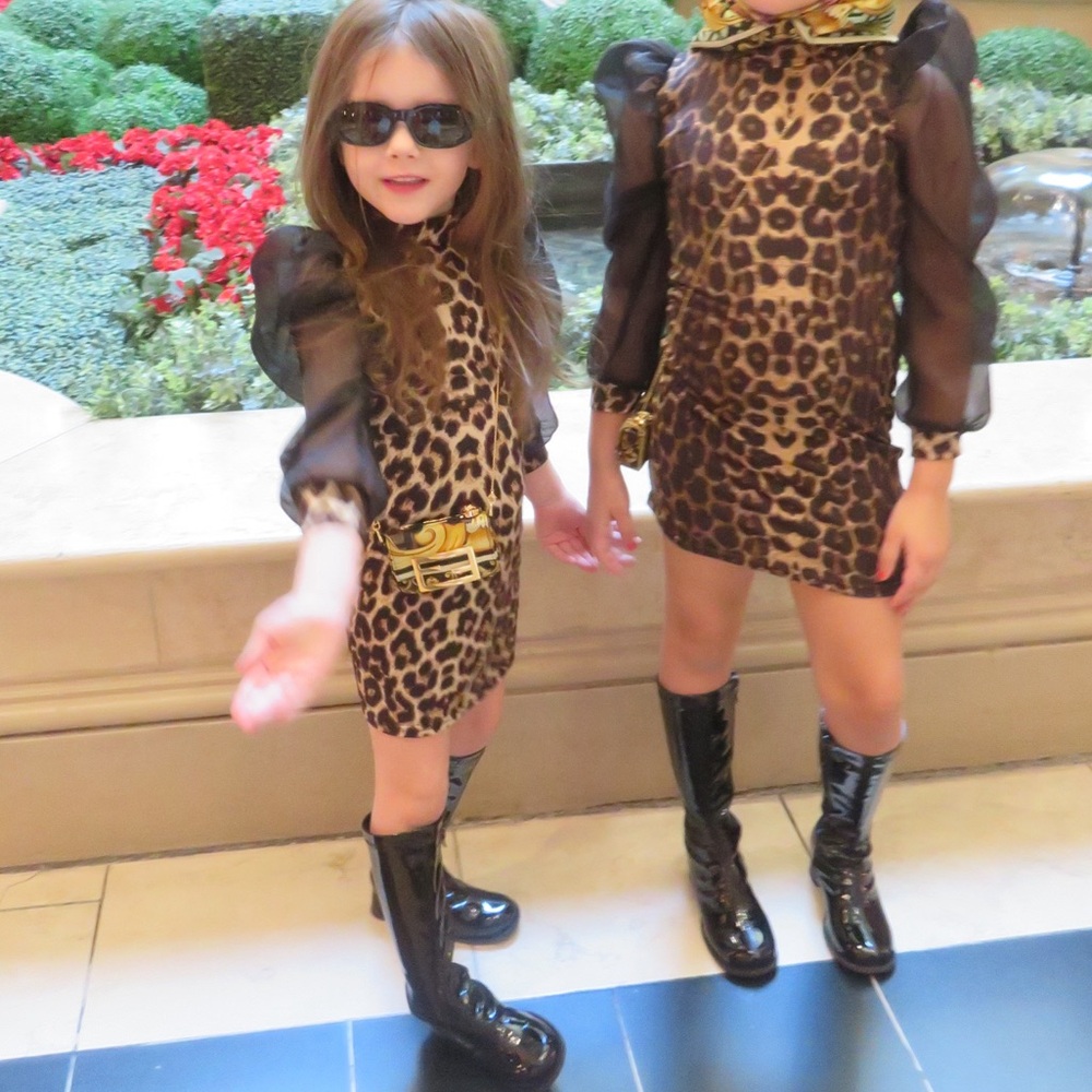 KIDS TODDLER GIRLS LEOPARD CHEETAH DRESS